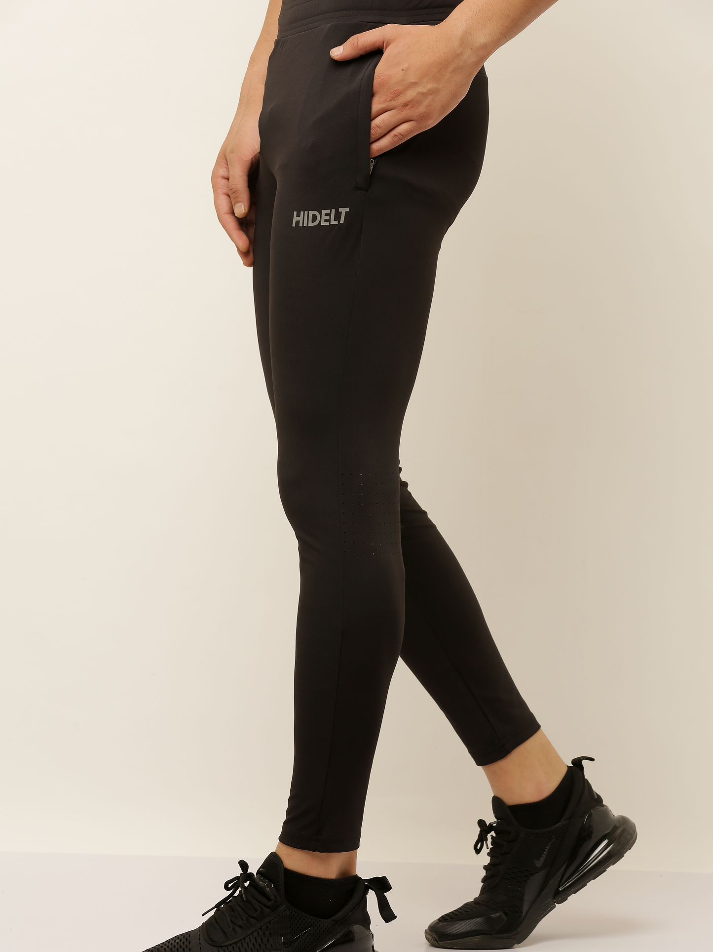 Black Slim Fit Track Pant Red Stripe Trouser Stretch Ankle Zipper Jogger  Pants | eBay